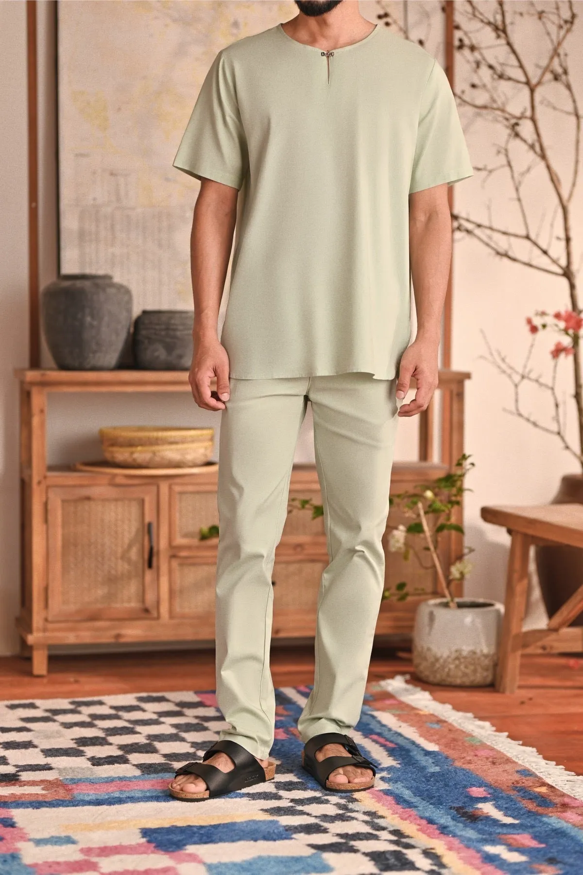 The Perfect Men Slim Fit Pants - Fog Green