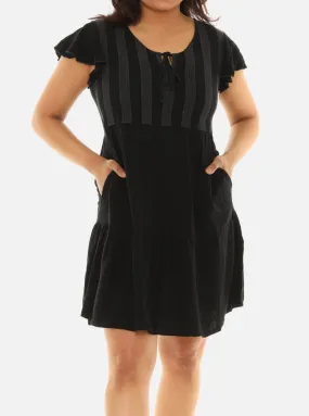 Tiered Midi Dress With Short Sleeves