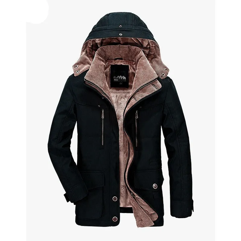 Tommy™ kaki met revers winddichte Parka winterjas