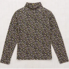 Turtleneck in Carbon / Periwinkle Mini Floral by Misha & Puff