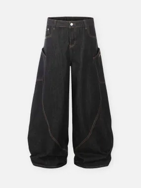 Vintage Deconstructed Big Pocket Jeans