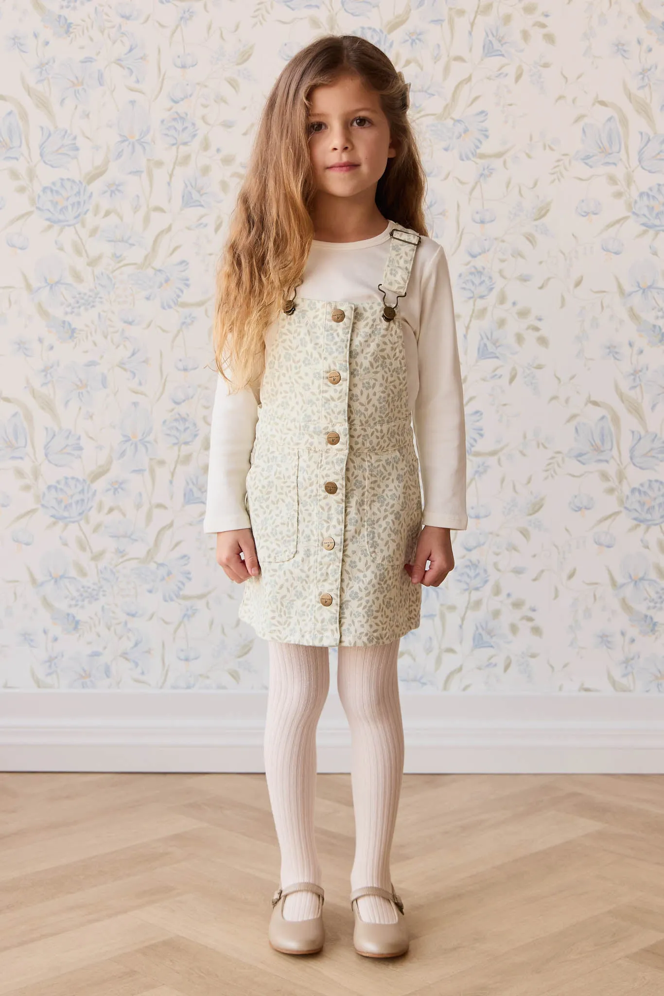 Vintage Overall Dress - Elodie Whisper White