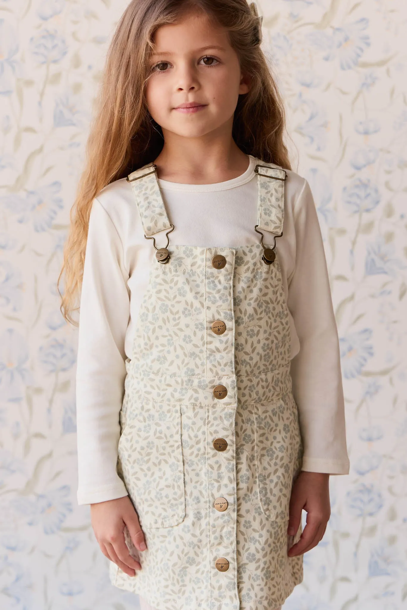 Vintage Overall Dress - Elodie Whisper White