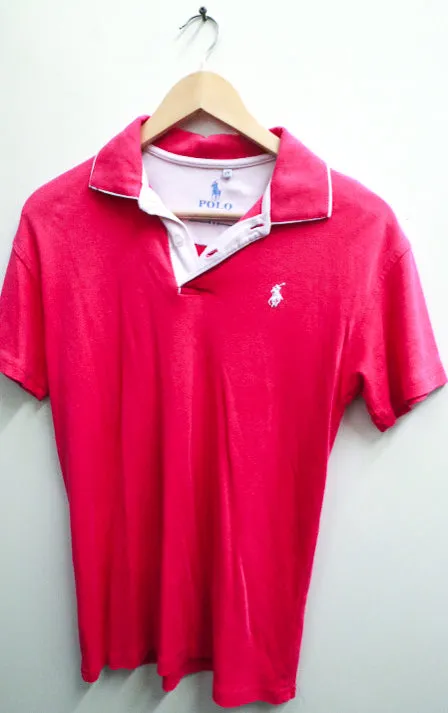 Vintage pink polo ralph lauren medium regular fit polo shirt