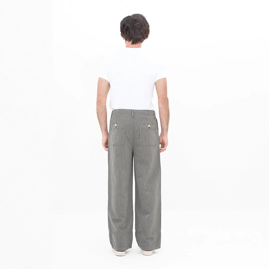 Visvim EX Wide Chino Pants Stripes Navy