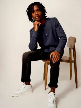 WHITE STUFF <BR>
Porter Waffle Henley Top <BR>
Navy <BR>