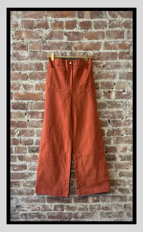 Wide-Leg Cotton Trousers