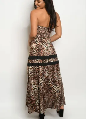 Women's Cheetah Print Maxi Sun Dress