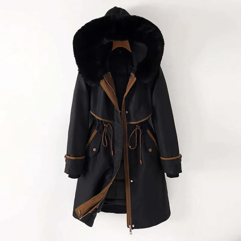 Women's Hooded Winter Parka with Drawstring