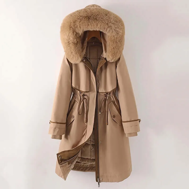 Women's Hooded Winter Parka with Drawstring