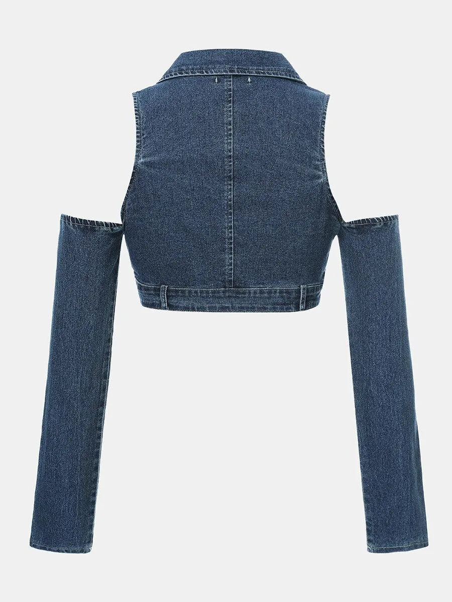 Women's Zipper Design Crop Top