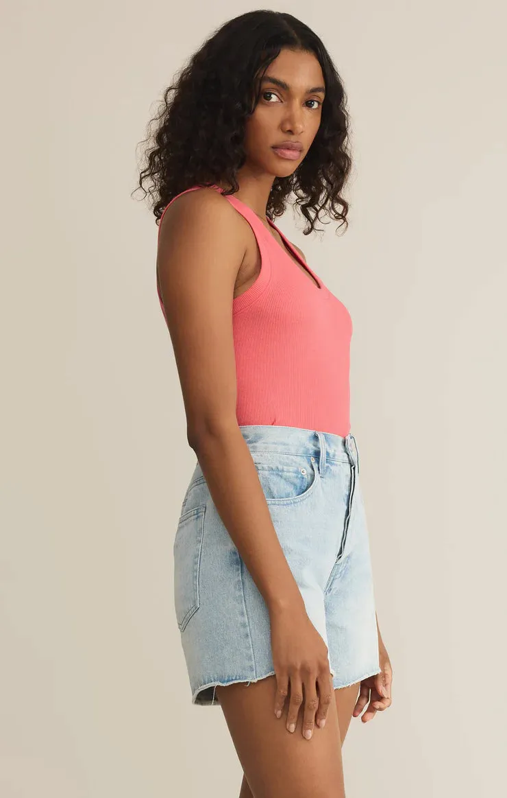 Z SUPPLY SIRENA RIB TANK -  SUNSET PINK