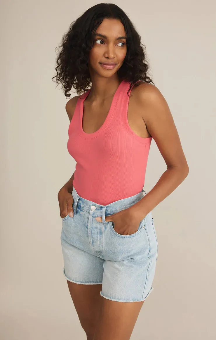 Z SUPPLY SIRENA RIB TANK -  SUNSET PINK