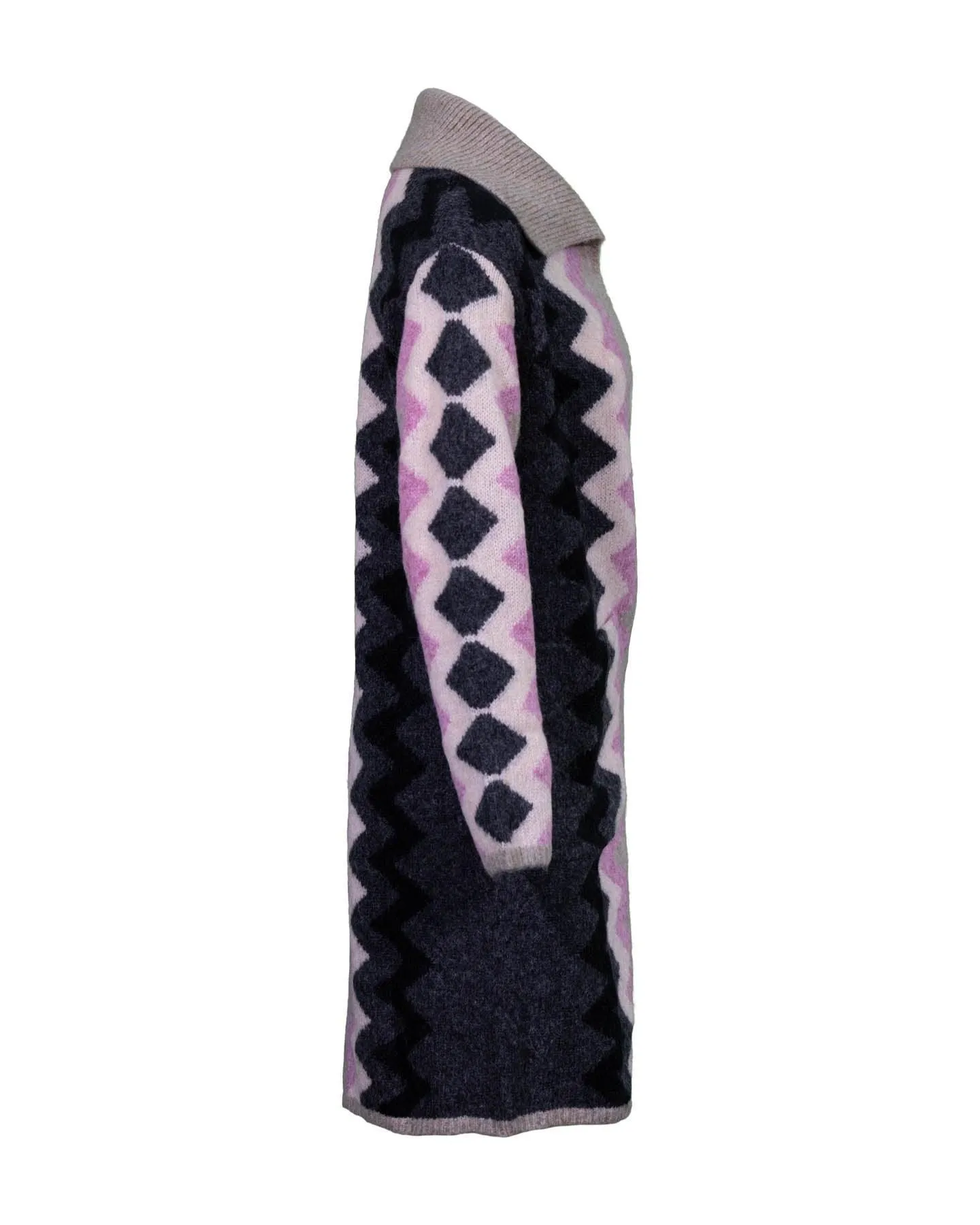 Zig Zag Print Long Cardigan